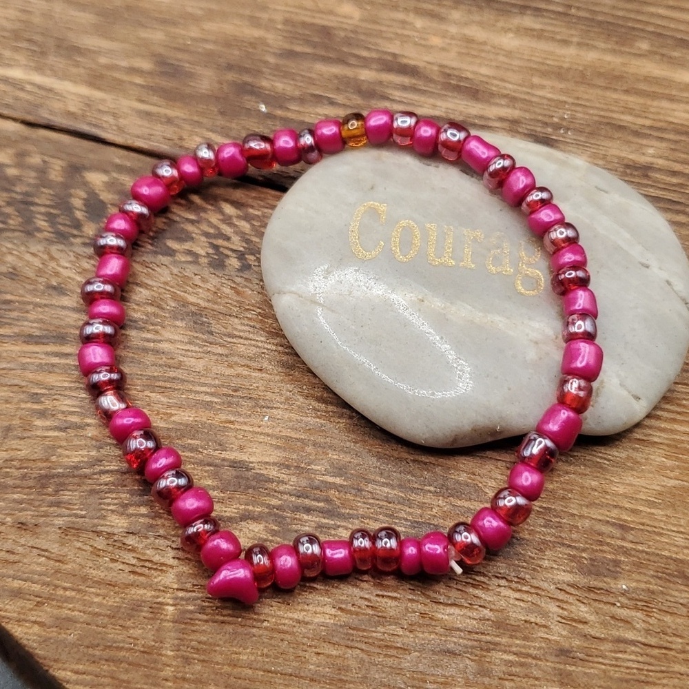 B3128 ruby seed beaded bracelet‎